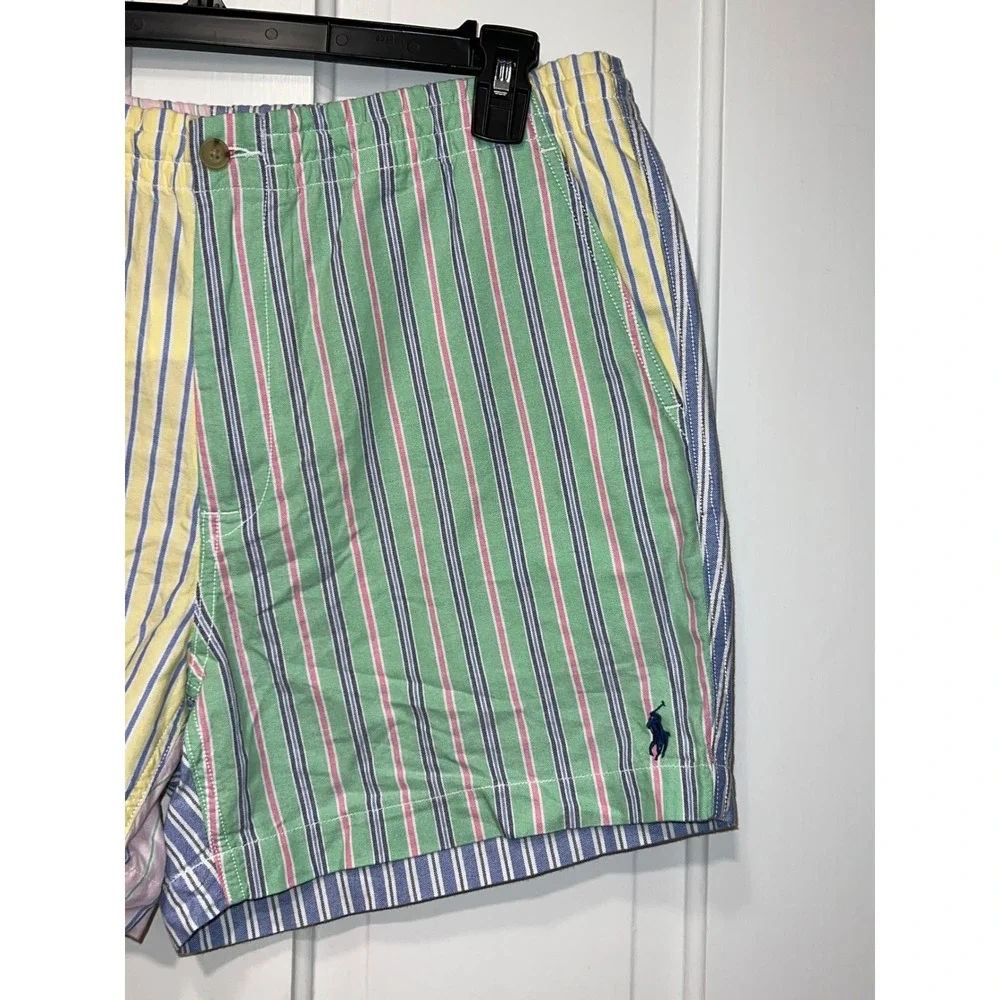 NWT Polo Ralph Lauren Large Classic Fit  Striped Patchwork Shorts Multi Color
